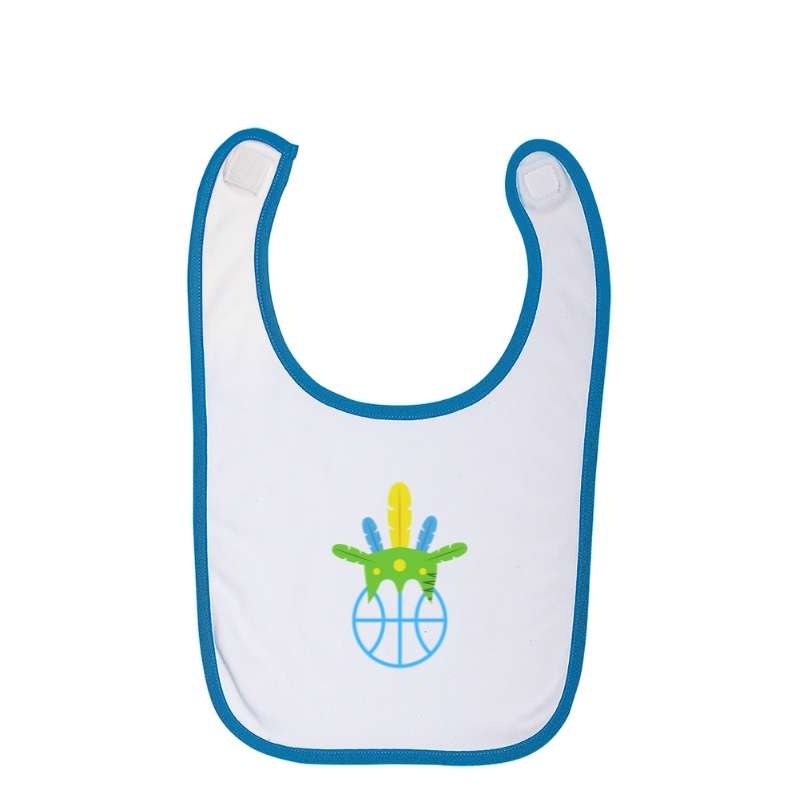Bavoir basketball contours bleu aqua pour Bébé Fille ou Garçon bavoirs basketteurs basketteuses avec Visuel sur fond blanc Amazon coiffe de chef sur un ballon de Basket Ball Bavette pour basketteur ou basketteuse Taille Unique