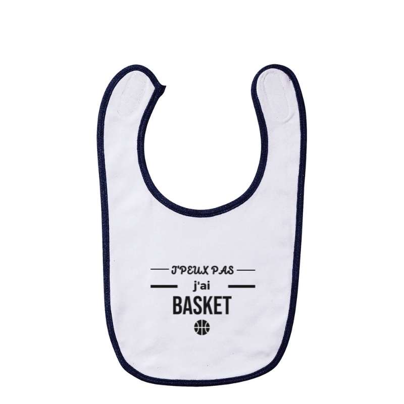Bavoir basketball Bébé Fille ou Garçon pour basketteur ou basketteuse avec Visuel sur fond blanc design J'peux pas j'ai basket humour Bavoir humouristique Bébé Fille ou Garçon bavoirs basketteurs basketteuses Taille Unique blanc