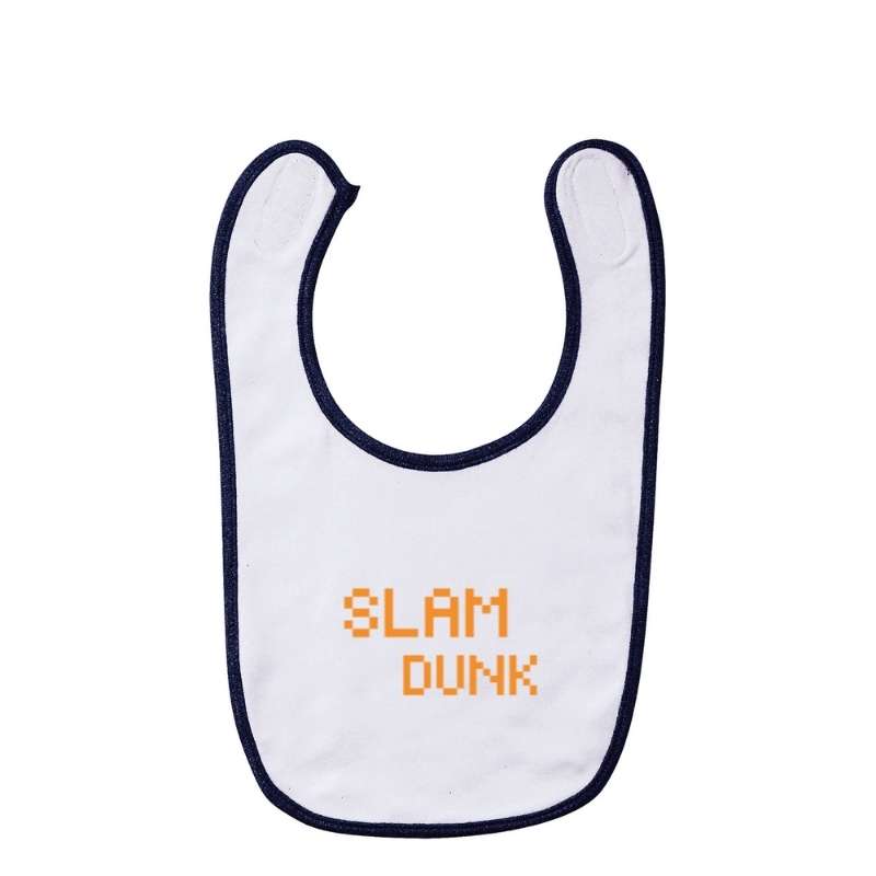 Bavoir basket ball Geek Bébé Fille ou Garçon pour basketteur ou basketteuse gamer avec Visuel sur fond blanc design pixels slam dunk jeu video orange Bavoirs BasketBall Bébés ou s Filles ou Garçons bavoirs basketteurs basketteuses Taille Unique