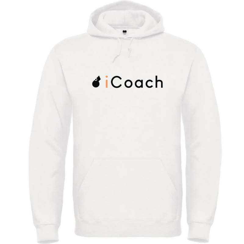 Hoodie basket ball blanc Femme pour basketteuse avec visuel design basketball I COACH PARODIE LOGO APPLE I PHONE humour Sweatshirt Femmes basketteuses coachs Taille XS S M L XL 2XL 3XL 4XL 5XL noir bleu marine