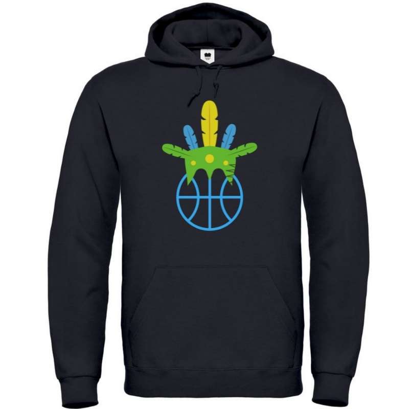 Hoodie basketball Noir pour Femme basketteuse avec visuel Amazon coiffe de chef sur un ballon de Basket Ball Hoodies pour basketteuses Sweat Shirt Capuche Taille XS S M L XL 2XL 3XL 4XL 5XL Existe aussi en Blue Marine et en Blanc