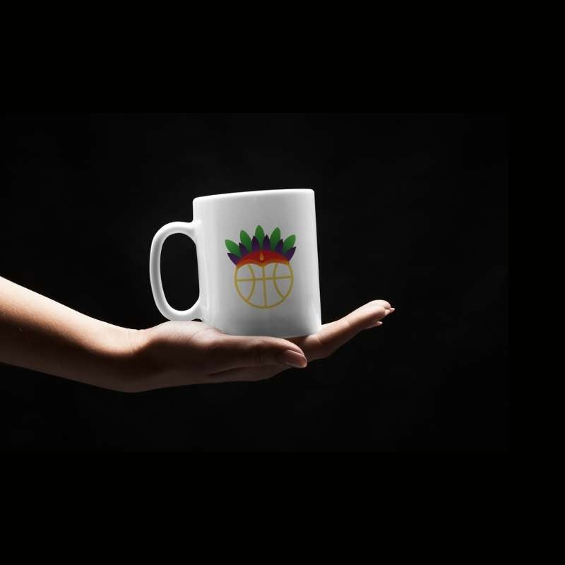 Mug BasketBall visuel design Amazon coiffe de tribu sur un ballon de Basket Ball Garçon Mugs Homme ou Femme et Fille ou Garçon basketteurs et basketteuses Taille unique