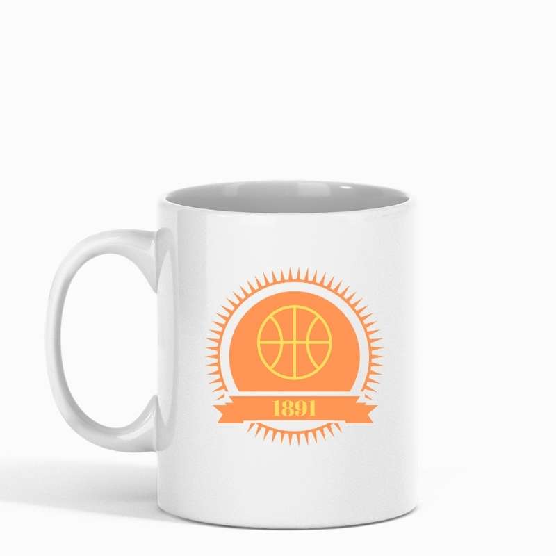 Mug basketball pour Homme ou Femme et Fille ou Garçon basketteurs et basketteuses avec visuel Ballon de Basket Ball Orange Vintage 1891 Mugs pour basketteur ou basketteuse Taille unique