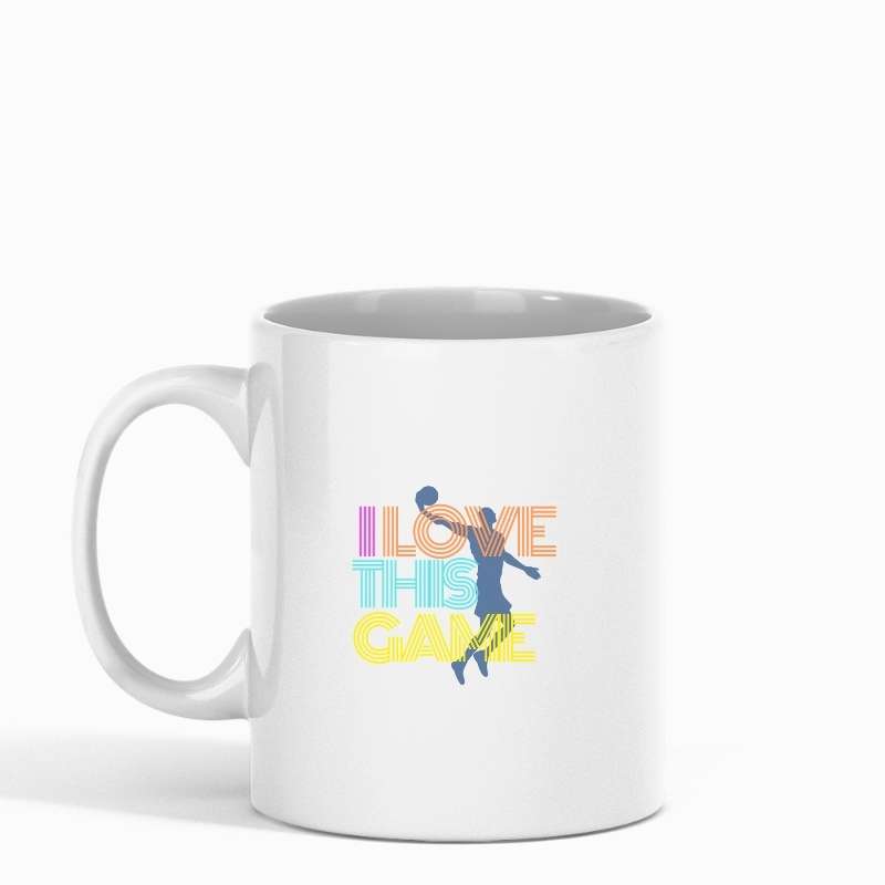 Mug basketball pour Homme ou Femme et Fille ou Garçon basketteurs et basketteuses avec visuel I Love This Game Retro Mugs basketteur ou basketteuse Taille unique
