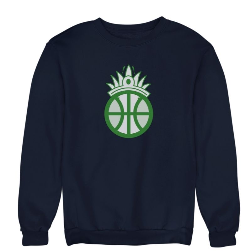 Sweat à col rond basketball Bleu Marine pour Femme basketteuse avec visuel amazon coiffe chef de tribu Basket Ball Sweats à cols ronds pour basketteuses Taille XS S M L XL 2XL 3XL 4XL 5XL Existe aussi en Sweat shirt en Noir et en Blanc