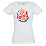 Tshirt basketball Blanc Humour pour Femme basketteuse avec visuel design Parodie du logo Burger King détourné en Poster King TeeShirt humouristique Femmes basketteuses Taille S M L XL 2XL 3XL