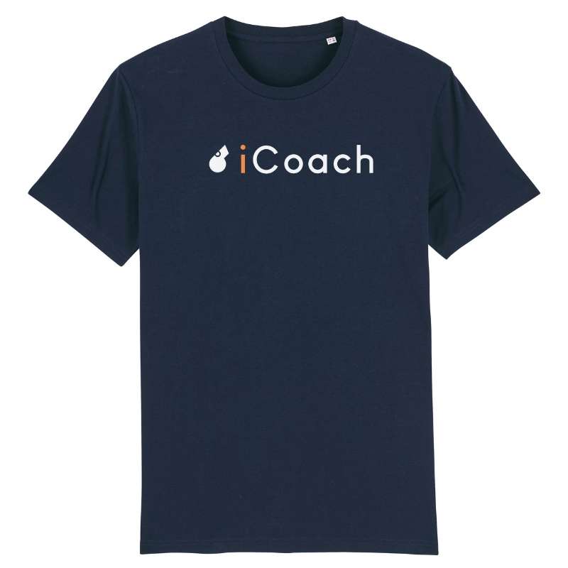 Tshirt basket ball Bleu Marine Homme pour basketteur avec visuel design basketball I COACH style Parodie Apple Logo I Phone humour TeeShirt Hommes basketteurs coachs Taille XS M L XL 2XL 3XL 4XL 5XL noir blanc