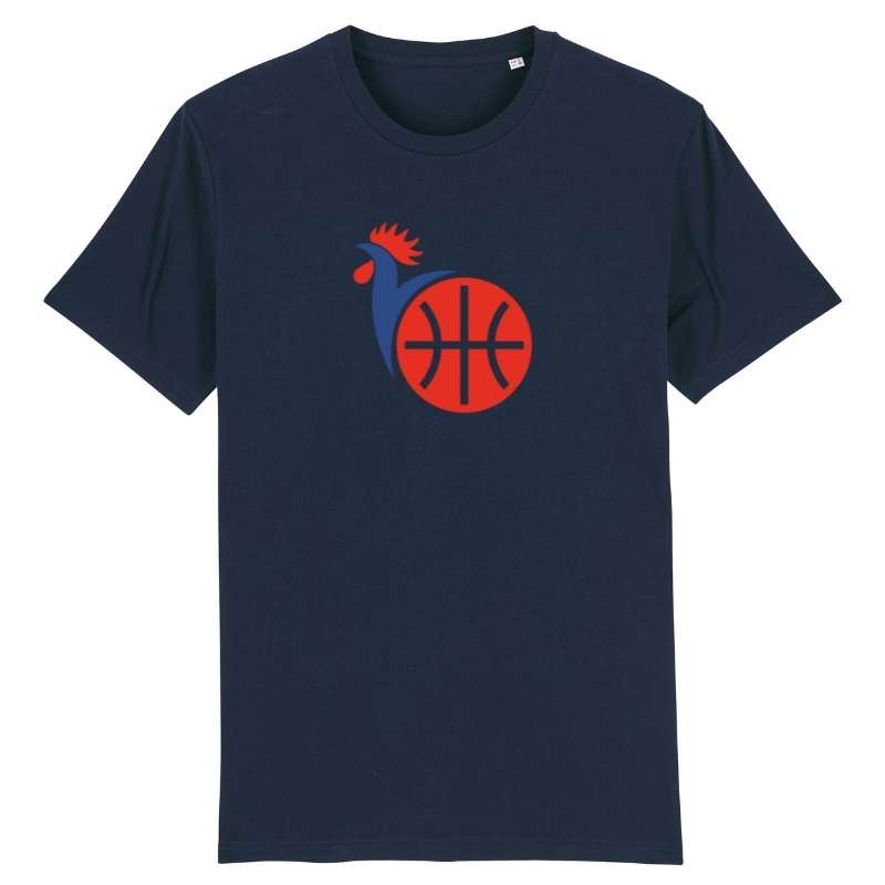 Tee shirt basket ball Equipe de France design Coq modele bleu marine pour homme visuel TShirt Patriotes Hommes basketteurs Taille XS S M L XL 2XL 3XL 4XL 5XL Blanc Noir