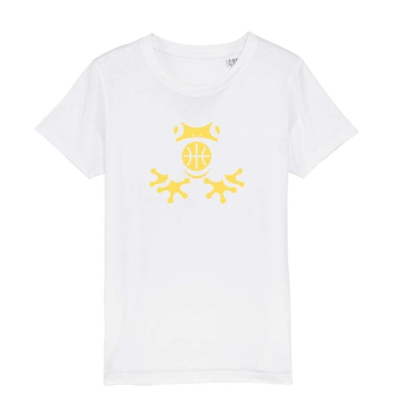 Tshirt basketball Blanc pour Enfant basketteuse avec visuel amazon symbole grenouille sauvage et un ballon de Basket Ball TeeShirts pour enfants basketteur basketteuses Taille 2 ANS 4 ans 6 ans 8 ans 10 ans 12 ans Bleu Marine Noir