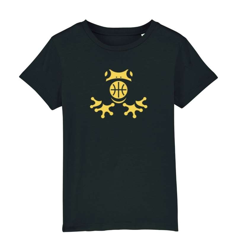 Tshirt basketball noir pour Enfant basketteur basketteuse avec visuel amazon symbole grenouille sauvage et un ballon de Basket Ball TeeShirts pour enfants basketteur basketteuses Taille 2 ANS 4 ans 6 ans 8 ans 10 ans 12 ans Bleu Marine et Blanc
