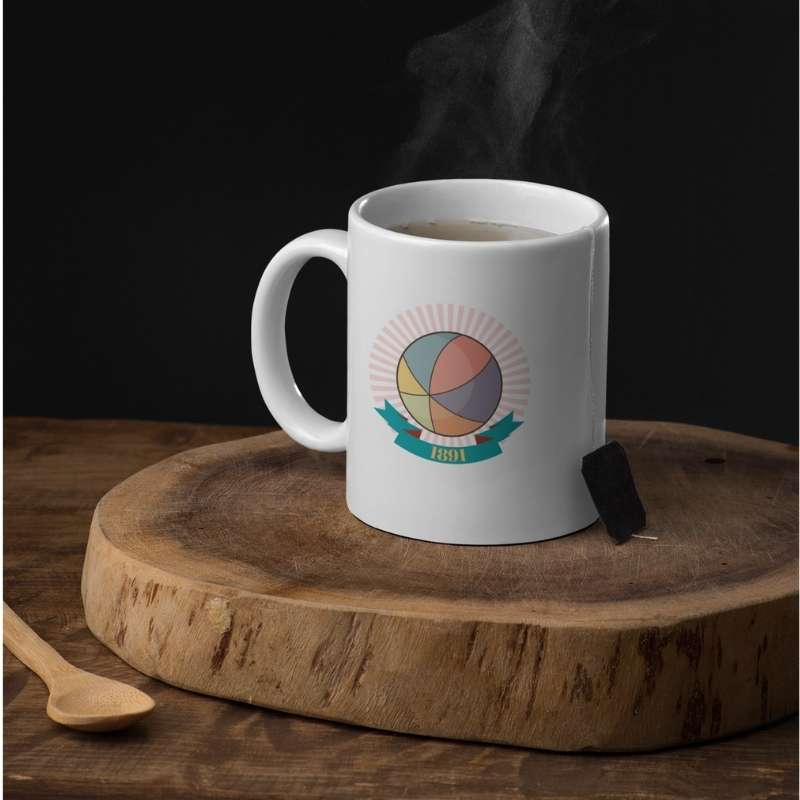 Mug BasketBall visuel design Colorblocks Ballon de Basket Ball porté par Garçon Mugs Homme ou Femme et Fille ou Garçon basketteurs et basketteuses Taille unique