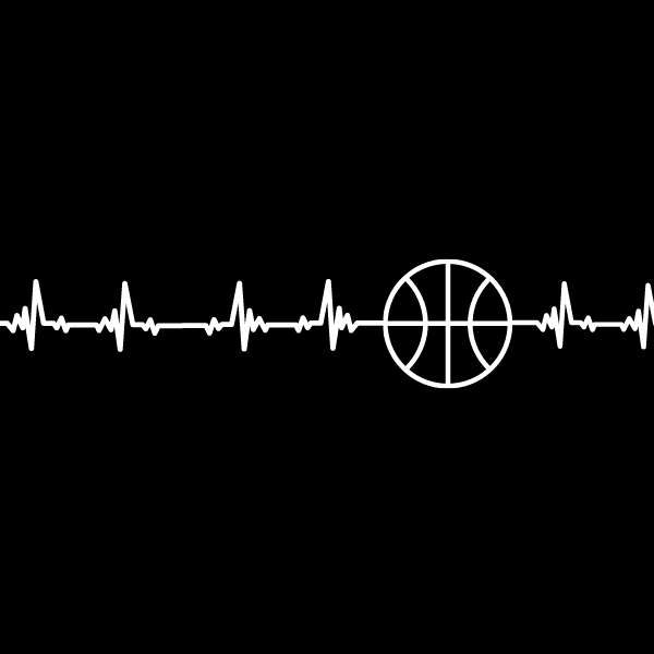 Visuel sur fond Noir design Teeshirt de basket ball Lifestyle Battement De Coeur pour homme basketteur beaux TeeShirts pour basketteurs