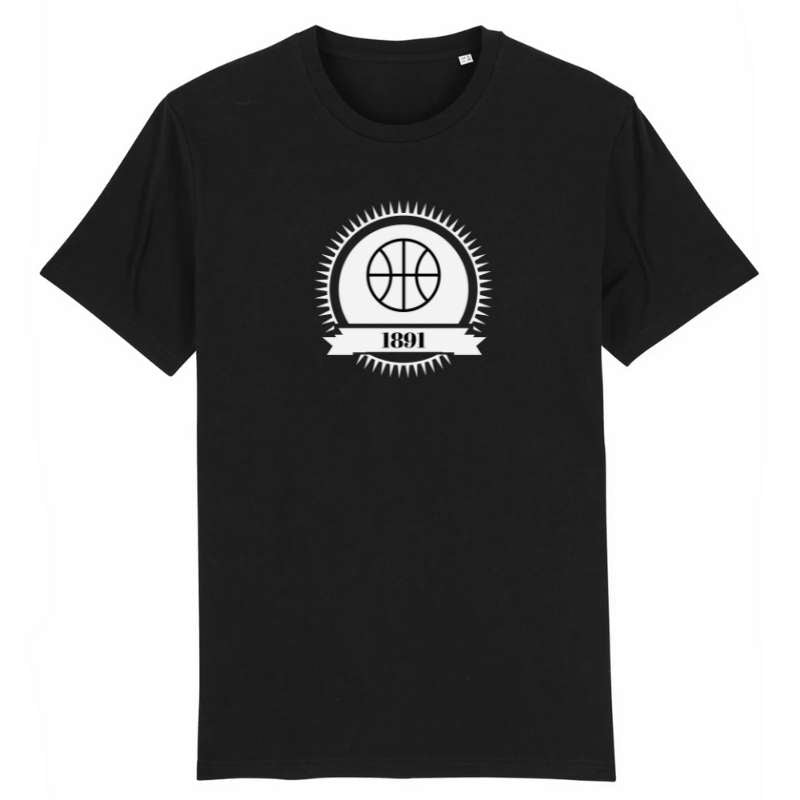 teeshirt basket vintage 1891 noir homme design visuel BasketBall TShirt Hommes basketteurs Taille XS S M L XL 2XL 3XL 4XL 5XL Bleu Marine Blanc