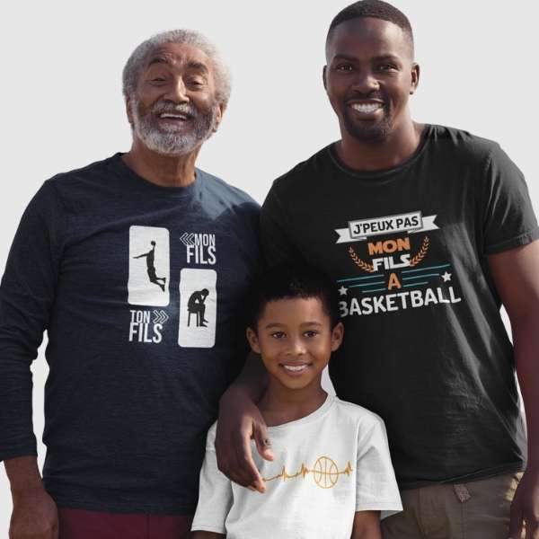 Mannequins Hommes et Garçon Collection Thématique Papa Basketteur tshirt-basket.com Catégorie Vêtements Basketball Hommes