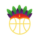 Visuel sur fond blanc amazon avec design Amazon coiffe de tribu sur un ballon de Basket Ball beau Bavoir original pour Garçon Et Fille bavoirs basketteurs basketteuses
