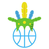 Visuel design sur fond blanc avec illustration style Amazon coiffe de chef sur un ballon de Basket Ball beau Body original pour Garçons ou Filles basketteurs basketteuses