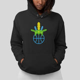 Sweatshirt Capuche BasketBall noir visuel design Amazon coiffe de chef sur un ballon de Basket Ball porté par mannequin Fille Hoodies Femmes basketteuses modèles Noir Bleu marine Blanc Hoodie Taille XS S M L XL 2XL 3XL 4XL 5XL