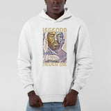 Sweat Shirt basketball Blanc modèle mannequin Homme visuel design Hommage Kobe Bryant écrit Phrase culte Legends Never Die Hoodies Hommes basketteurs Taille XS M L XL 2XL 3XL 4XL 5XL Existe aussi en Bleu Marine et en Noir