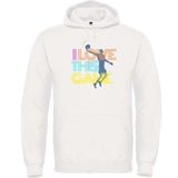 Hoodie basketball Vintage Blanc Femme pour basketteuse avec visuel design Basket Ball I Love This Game Style Retro Lifestyle Sweatshirt pour Femmes basketteuses Taille XS S M L XL 2XL 3XL 4XL 5XL existe en blanc et en bleu marine et en Noir