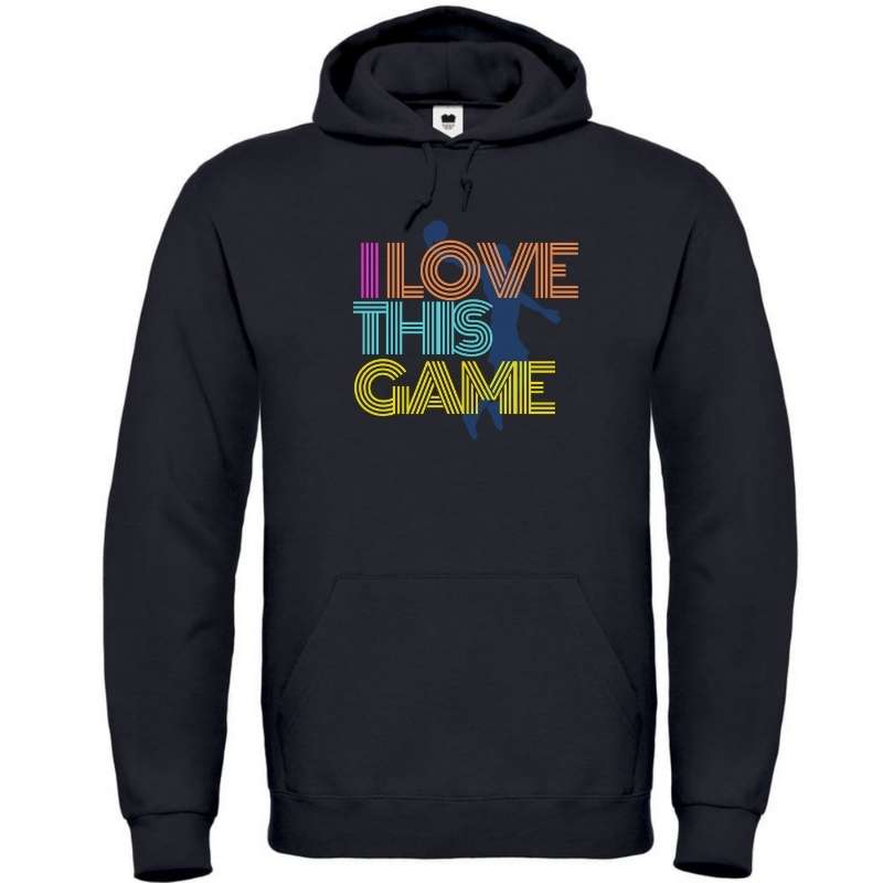 Hoodie basketball Vintage Noir Femme pour basketteuse avec visuel design Basket Ball I Love This Game Style Retro Lifestyle Sweatshirt pour Femmes basketteuses Taille XS S M L XL 2XL 3XL 4XL 5XL existe en blanc et en bleu marine