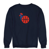 Sweat-shirt basket ball Bleu Marine couleurs drapeau de l'équipe de France design Coq modele bleu marine pour Femme visuel Sweat à col rond Patriotes Pull Femmes basketteuses Taille XS S M L XL 2XL 3XL 4XL 5XL aussi en couleurs Blanc et en Noir