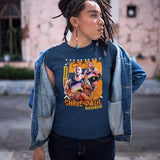 T-shirt Basket NBA Chris Paul Femme modele bleu marine avec illustration Photo du joueur de Basketball sur mannequin Garçon Tshirt Pour Femmes basketteuses Tailles S M L XL 2XL 3XL aussi en noir
