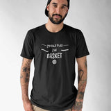 T shirt humouristique modele noir avec illustration J'peux pas j'ai basket humour basketball sur mannequin Homme Tee Shirt Homme basketteur Tailles XS S M L XL 2XL 3XL 4XL 5XL blanc bleu marine