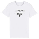 Tshirt basketball blanc homme pour basketteur avec visuel design J'peux pas j'ai basket humour TeeShirt humouristique Hommes basketteurs Taille XS S M L XL 2XL 3XL 4XL 5XL noir bleu marine