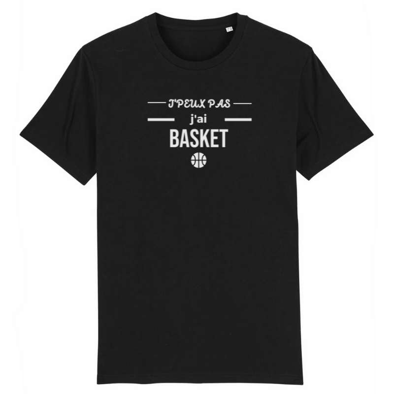 Tshirt basketball Noir homme pour basketteur avec visuel design J'peux pas j'ai basket humour TeeShirt humouristique Hommes basketteurs Taille XS S M L XL 2XL 3XL 4XL 5XL blanc bleu marine