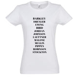 Tshirt basketball blanc Femme pour basketteuse avec visuel design Basket Ball DREAM TEAM USA équipe de basket des états unis des Jeux Olympiques de 1992 Lifestyle TeeShirt pour Femmes basketteuses Taille S M L XL 2XL 3XL noir bleu marine