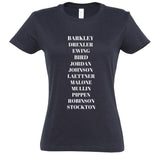 Tshirt basketball Bleu Marine Femme pour basketteuse avec visuel design Basket Ball DREAM TEAM USA équipe de basket des états unis des Jeux Olympiques de 1992 Lifestyle TeeShirt pour Femmes basketteuses Taille S M L XL 2XL 3XL blanc noir