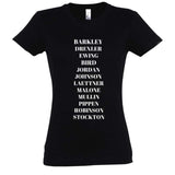 Tshirt basketball Noir Femme pour basketteuse avec visuel design Basket Ball DREAM TEAM USA équipe de basket des états unis des Jeux Olympiques de 1992 Lifestyle TeeShirt pour Femmes basketteuses Taille S M L XL 2XL 3XL blanc bleu marine