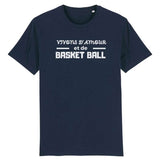 Tshirt basketball Bleu Marine homme pour basketteur avec visuel design Vivons d'Amour et de Basket Ball humour TeeShirt humouristique Hommes basketteurs Taille XS S M L XL 2XL 3XL 4XL 5XL