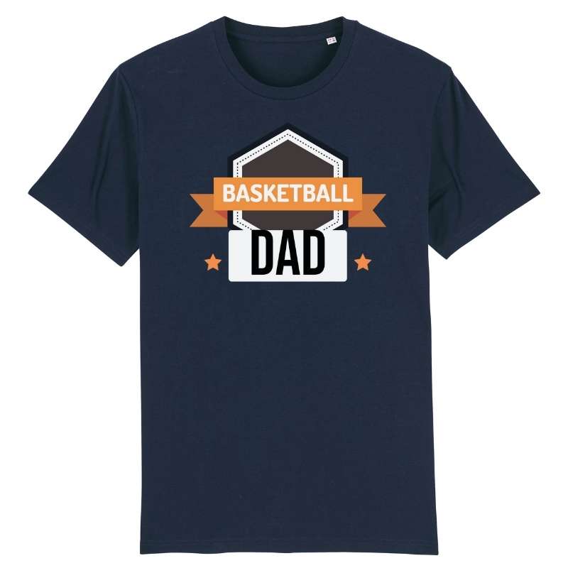 Tshirt de basket ball Dad style old school Bleu marine pour Papa homme avec visuel-design BasketBall TeeShirt Hommes Pères basketteurs Taille XS S M L XL 2XL 3XL 4XL 5XL Blanc Noir