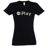 Tshirt basketball Noir Femme pour basketteuse avec visuel design Basket Ball I PLAY PARODIE LOGO APPLE IPhone Lifestyle TeeShirt pour Femmes basketteuses Taille S M L XL 2XL 3XL blanc bleu marine