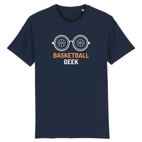 Tshirt basket ball homme Bleu marine pour basketteur avec visuel design BasketBall Geek TeeShirt Hommes basketteurs Taille XS S M L XL 2XL 3XL 4XL 5XL Blanc Noir