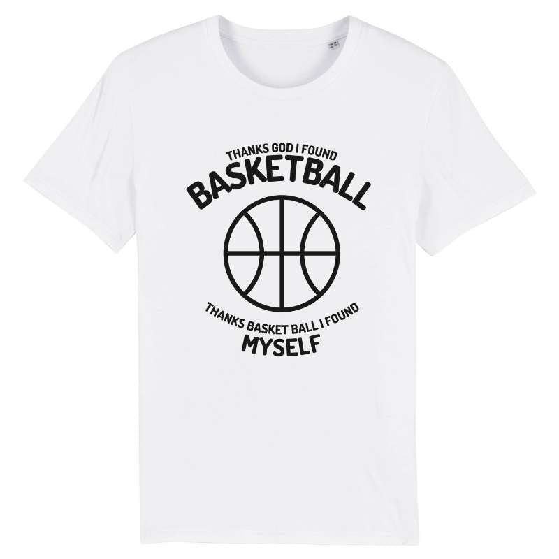  T shirt basketball Saved My Life Blanc Homme pour basketteur avec visuel design pour Hommes basketteurs Taille XS M L XL 2XL 3XL 4XL 5XL aussi en noir bleu marine