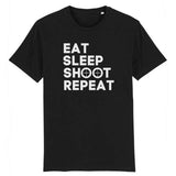 Tshirt basketball Noir homme pour basketteur avec visuel design Basket Ball Eat Sleep Shoot Repeat Lifestyle TeeShirt pour Hommes basketteurs Taille XS S M L XL 2XL 3XL 4XL 5XL blanc bleu marine