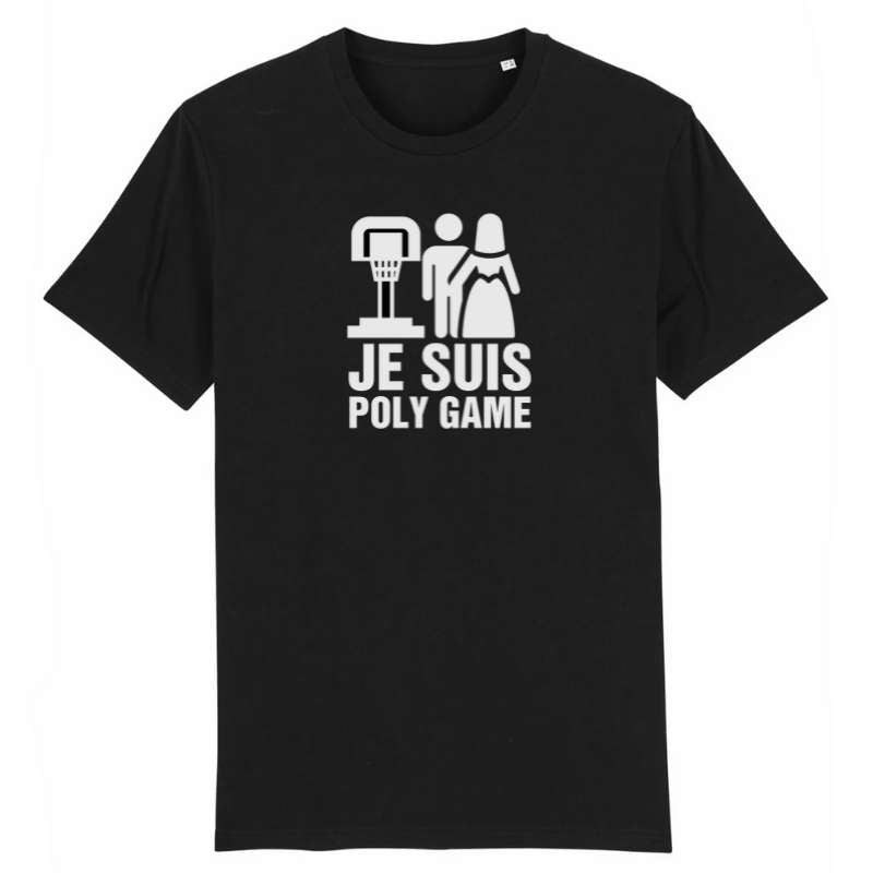 Tshirt basketball Noir homme pour basketteur avec visuel design Basket Ball Je suis Poly Game humour TeeShirt humouristique Hommes basketteurs Taille XS S M L XL 2XL 3XL 4XL 5XL blanc bleu marine