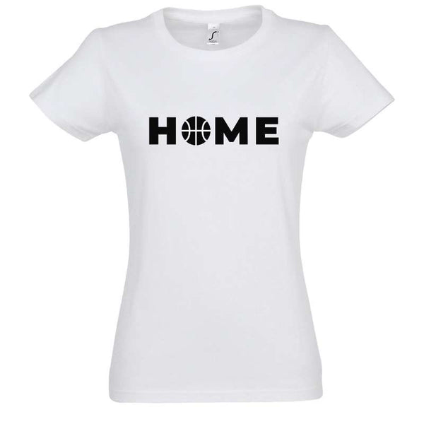Tshirt basket Femme blanc pour basketteuse avec visuel design Basket Ball Home Lifestyle TeeShirt pour Femmes basketteuses Taille S M L XL 2XL 3XL noir bleu marine