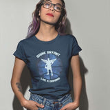 T shirt basketball modele Bleu Marine porté par mannequin fille avec visuel design en Hommage a Kobe Bryant avec écrit Phrase Shine Bryant Like A Diamond TeeShirts pour les Femmes basketteuses
