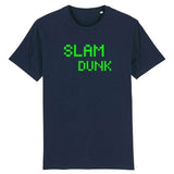 Tshirt basket ball Geek homme Bleu Marine pour basketteur gamer avec visuel design pixels slam dunk vert TeeShirt BasketBall Hommes basketteurs Taille XS S M L XL 2XL 3XL 4XL 5XL Blanc Noir