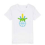 T shirt basketball Blanc pour Enfant basketteur avec visuel Amazon coiffe de chef sur un ballon de Basket Ball TeeShirts pour enfants Garçon basketteur Taille 2 ANS 4 ans 6 ans 8 ans 10 ans 12 ans Bleu Marine Noir