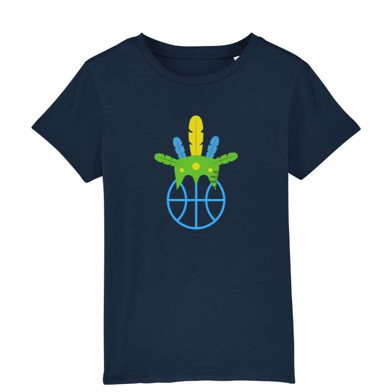 Teeshirt basketball Bleu Marine pour Enfant basketteur avec visuel Amazon coiffe de chef sur un ballon de Basket Ball TeeShirts pour enfants Garçon basketteur Taille 2 ANS 4 ans 6 ans 8 ans 10 ans 12 ans existe aussi en Blanc et Noir