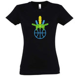 Tshirt basketball noir pour femme basketteuse avec visuel Amazon coiffe de chef sur un ballon de Basket Ball TeeShirts pour basketteuses Taille S M L XL 2XL 3XL Bleu Marine Blanc