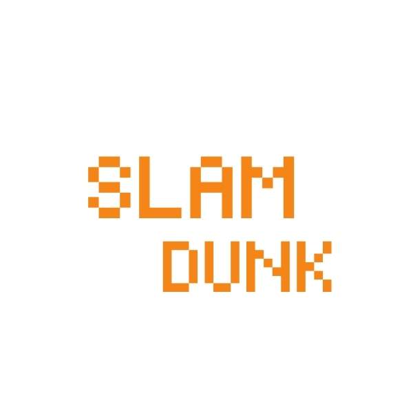 Visuel sur fond blanc design Bavoir de basket ball Geek Gamer E-sport avec la phrase Slam Dunk Basketball pour Bébé Fille ou Garçon bavoirs basketteurs basketteuses Bavette pour basketteur ou basketteuse Geeks