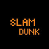 Visuel design Teeshirt de basket ball Geek Gamer E-sport avec la phrase Slam Dunk Basketball sur fond Noir pour femme basketteuse TeeShirts pour basketteuses Geeks