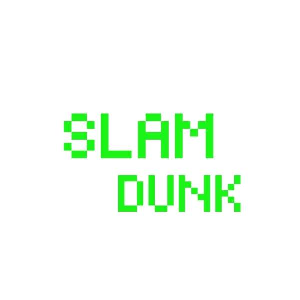 Visuel design Teeshirt de basket ball Geek Gamer E-sport avec la phrase Slam Dunk vert Basketball sur fond Blanc pour homme basketteur TeeShirts pour basketteurs Geeks