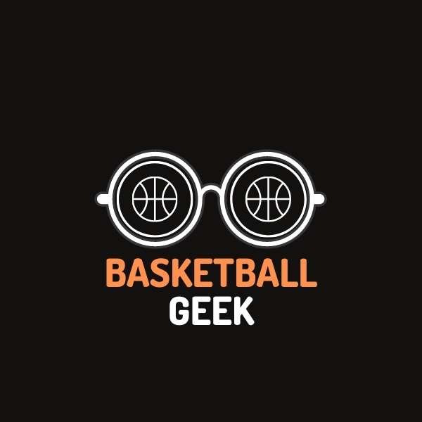 Visuel design de Tee shirt de basket ball avec illustration de lunettes et la phrase BasketBall Geek sur fond Noir pour femme basketteuse Tee-shirts pour basketteuses