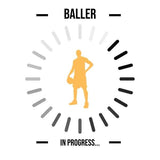 Visuel sur fond blanc Geek avec design avec Phrase Baller In Progress sur un ballon de Basket Ball en mode chargeur de batterie beau Bavoir original pour Garçon Et Fille bavoirs basketteurs basketteuses